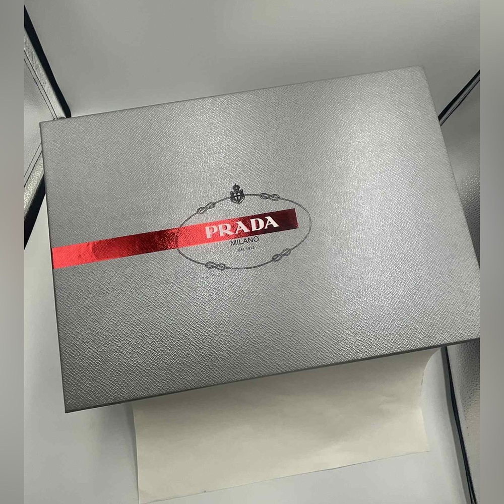 Prada Men's Red and White Sneakers - Picture 7 of 7